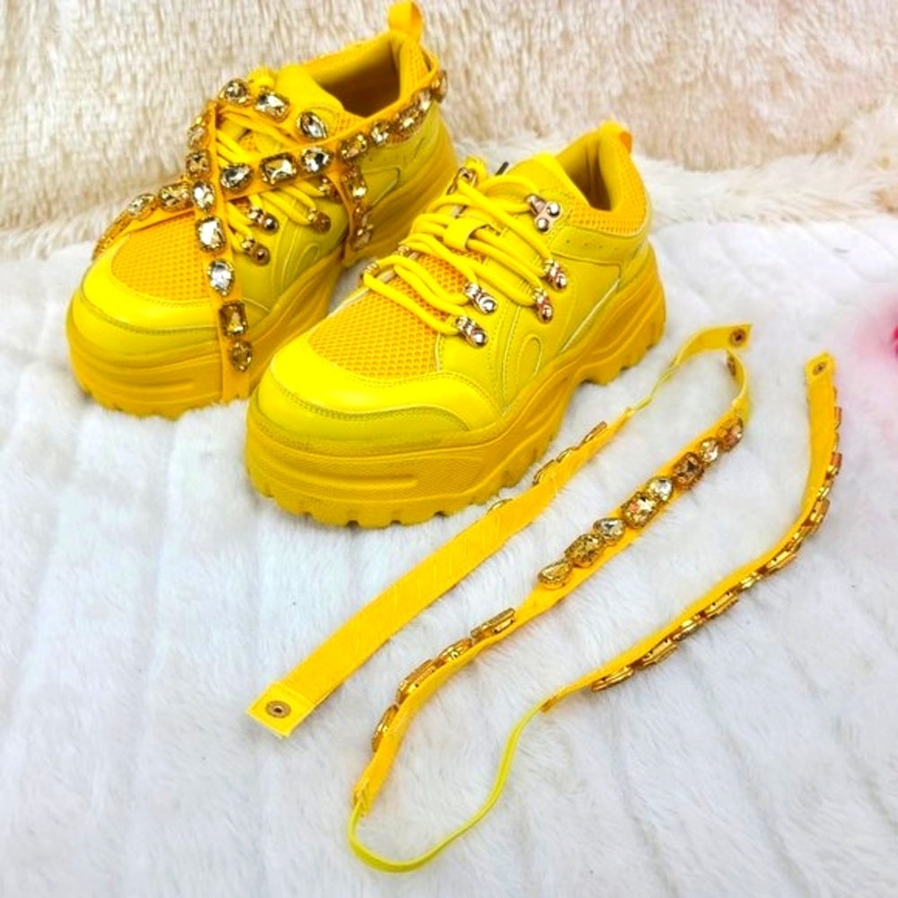 Gucci? No, lookalike Platform Sneaker W/Gem Strap